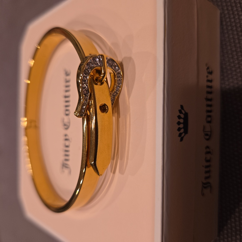 New Juicy Couture Pave Buckle Skinny Bangle Bracelet